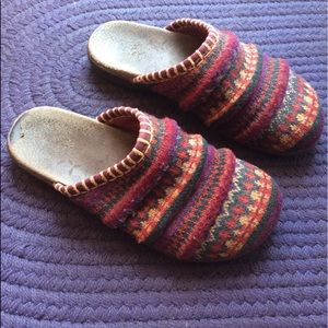 Taos Multicolor FallWinter Wool Mule Slide Slipper